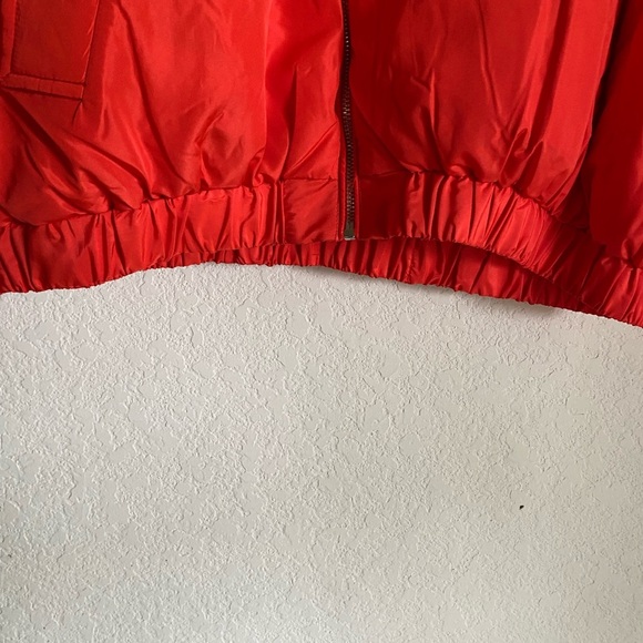 New Look Orange Puffer Bomber Zip Up Cropped Gorpcore Streetwear Jacket L - Picture 7 of 14